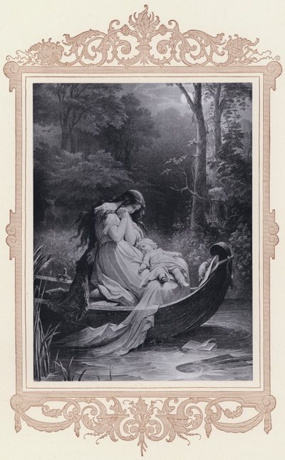Ottilie, Afinidades Electivas (litografía) de Wilhelm von (after) Kaulbach