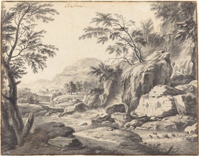 Paisaje Clásico con una Cascada de Wilhelm von Bemmel