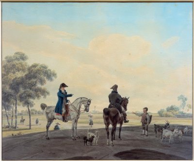 Dos jinetes frente a un paisaje de Wilhelm von Kobell