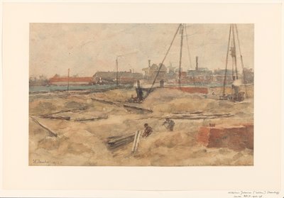 Obras de construcción en el Hospital Wilhelmina de Wilhelmus Johannes Steenhoff