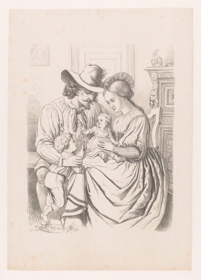 Familia con niños pequeños Tercera edad de la vida humana Álbum de arte de WP van Geldorp (título de la serie) de Wilhelmus Petrus van Geldorp
