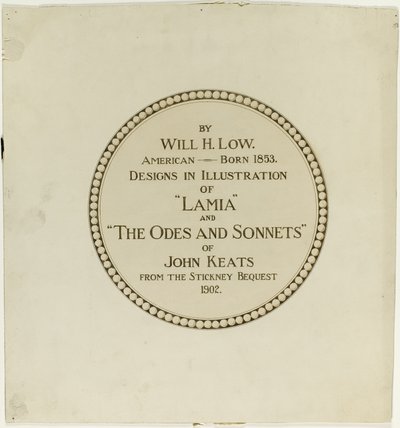 Portada de las "Odas y Sonetos de John Keats" de Will Hicock Low