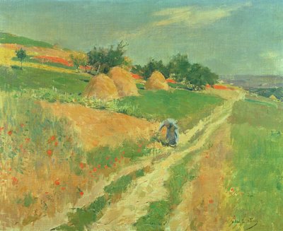 Recogiendo flores silvestres de Willard Leroy Metcalf