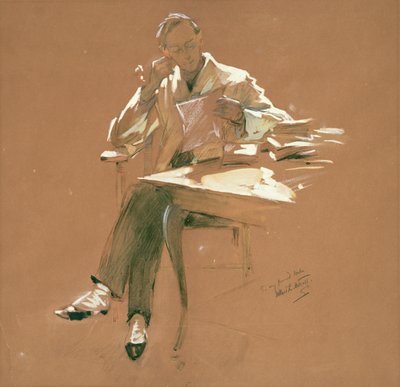 El profesor (chacoal, pastel y gouache sobre papel) de Willard Leroy Metcalf
