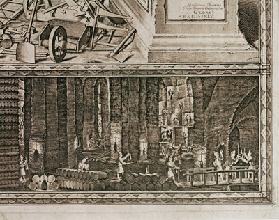 Las salinas de Wieliczka, cerca de Cracovia, producían aproximadamente un tercio de los ingresos de los reyes polacos ... (grabado) de Willem (c.1597 1660) Hondius