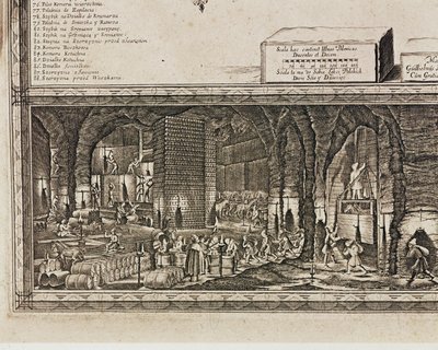 Las salinas de Wieliczka, cerca de Cracovia, producían aproximadamente un tercio de los ingresos de los reyes polacos ... (grabado) de Willem (c.1597-1660) Hondius