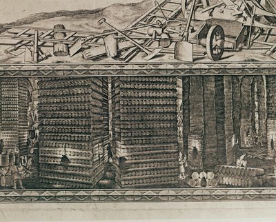 Las salinas de Wieliczka, cerca de Cracovia, producían aproximadamente un tercio de los ingresos de los reyes polacos ... (grabado) de Willem (c.1597-1660) Hondius