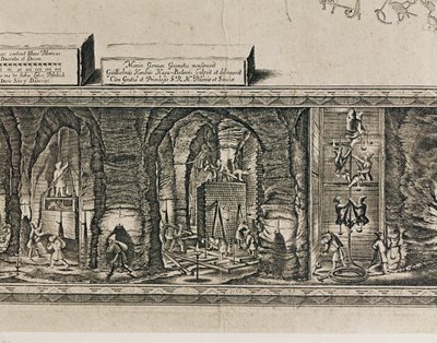 Las salinas de Wieliczka, cerca de Cracovia, producían aproximadamente un tercio de los ingresos de los reyes polacos ... (grabado) de Willem (c.1597-1660) Hondius
