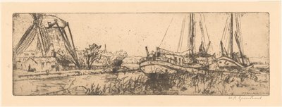 De Vliet (título original) de Willem Adrianus Grondhout (signed by artist)