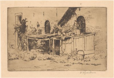 Gallinero en un jardín de Voorburg de Willem Adrianus Grondhout (signed by artist)