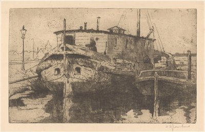Laakhaven en La Haya de Willem Adrianus Grondhout (signed by artist)