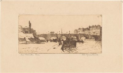 Puente de la Tournelle en Parijs de Willem Adrianus Grondhout (signed by artist)