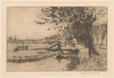 Zanja en la fábrica municipal de gas de Binckhorst en La Haya de Willem Adrianus Grondhout (signed by artist)