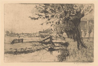 Zanja en la fábrica municipal de gas de Binckhorst en La Haya de Willem Adrianus Grondhout (signed by artist)