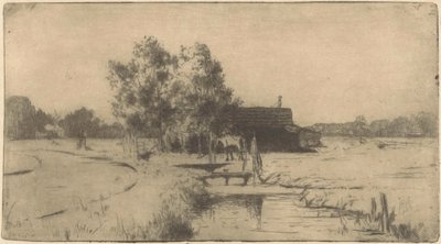 Establo en el Binckhorst de La Haya de Willem Adrianus Grondhout (signed by artist)