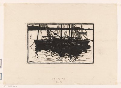 Barcos amarrados en Concarneau de Willem Adrianus Grondhout