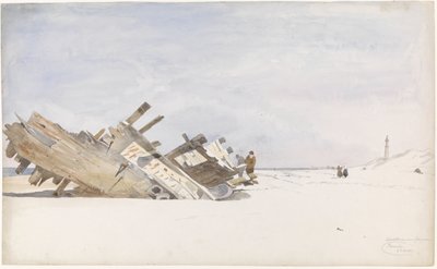 Restos en la playa de Renesse en Schouwen-Duivenland de Willem Anthonie van Deventer