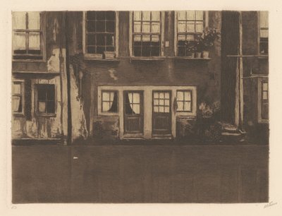 Oudezijds Achterburgwal, dos puertas en el medio de Willem Arnold Witsen