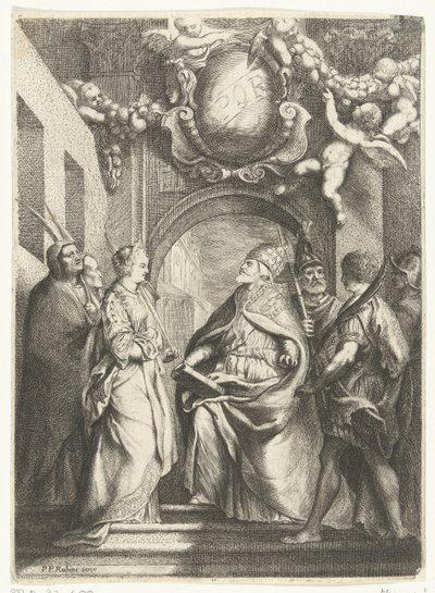 San Gregorio Magno con otros cuatro santos de Willem Basse