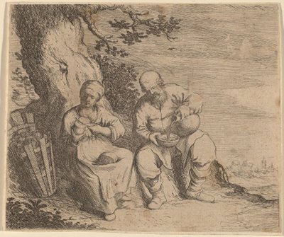 Pareja Campesina Sentada bajo un Árbol de Willem Basse