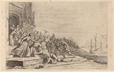 Los seguidores de Solón defendiendo el templo de Venus de Willem Basse
