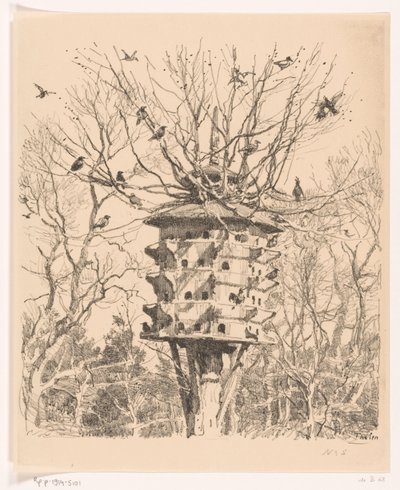 Gran pajarera en un árbol
La villa de los pájaros (título original) de Willem Bastiaan Tholen