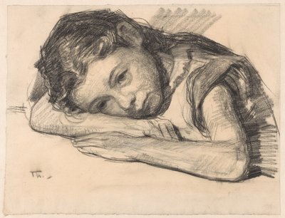Liesbeth o Dora Arntzenius de niña, apoyada en un brazo de Willem Bastiaan Tholen