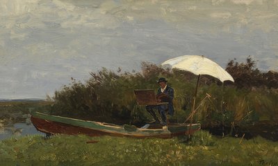 Paul Gabriël trabajando en un bote de Willem Bastiaan Tholen