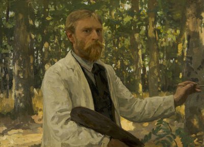 Autorretrato en un paisaje boscoso, 1895 de Willem Bastiaan Tholen