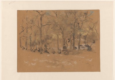 Niños jugando en el Punto de Arena, en los Bosques de Scheveningse de Willem Bastiaan Tholen