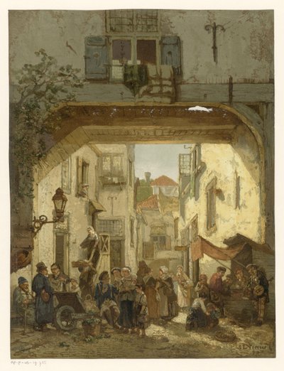 Boerenpoort en el barrio judío de La Haya de Willem Bernardus IJzerdraat