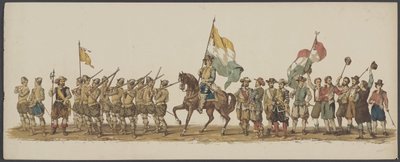 Desfile de Delft de 1862, primer y segundo grupo Cuarto Lustrum de la Real Academia de Delft - Ao. 1862 - Optogt disfrazado (título de serie en objeto) de Willem Bernardus IJzerdraat