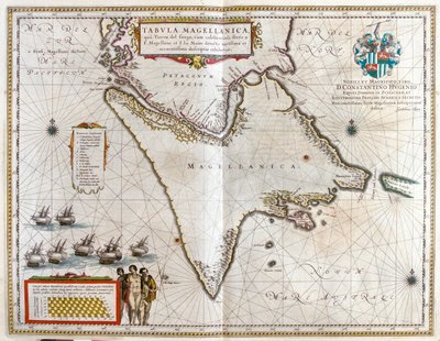 Argentina, Chile, Estrecho de Magallanes, Tierra de Fuego, en "Theatrum Orbis Terrarum, sive Atlas Novus" de Willem Blaeu, Amsterdam. de Willem Blaeu