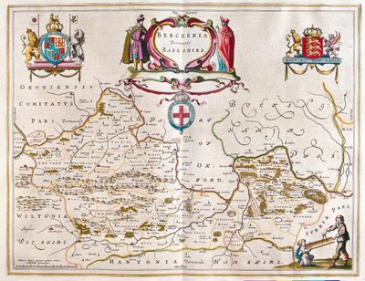 Berkshire, en "Theatrum Orbis Terrarum, sive Atlas Novus" de Willem Blaeu, Amsterdam de Willem Blaeu
