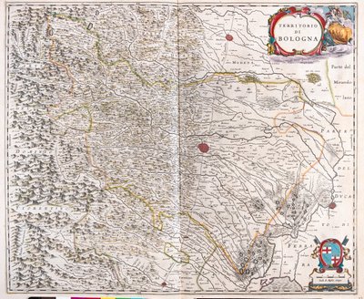 Bolonia, Italia, en "Theatrum Orbis Terrarum, sive Atlas Novus" de Willem Blaeu, Amsterdam de Willem Blaeu