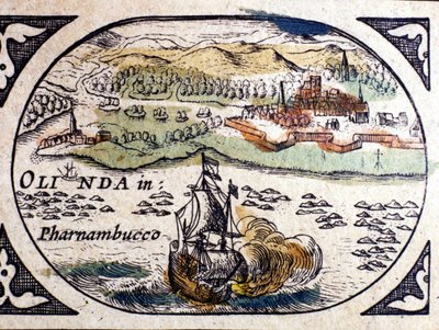 Brasil, vista de Pernambuc (Recife), Atlas de W. G. Blaeu, Ámsterdam 1600 de Willem Blaeu