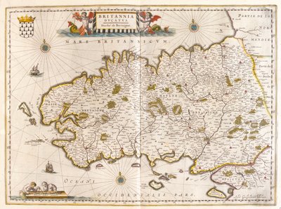 Bretaña, en "Theatrum Orbis Terrarum, sive Atlas Novus" de Willem Blaeu, Amsterdam de Willem Blaeu