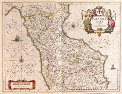 Calabria, Italia, en "Theatrum Orbis Terrarum, sive Atlas Novus" de Willem Blaeu, Amsterdam de Willem Blaeu