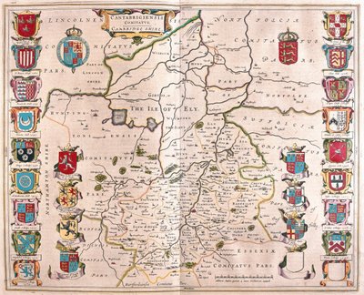 Cambridge shire, en "Theatrum Orbis Terrarum, sive Atlas Novus" de Willem Blaeu, Amsterdam de Willem Blaeu