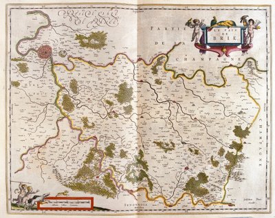 Cantón de Brie, en "Theatrum Orbis Terrarum, sive Atlas Novus" de Willem Blaeu, Amsterdam de Willem Blaeu