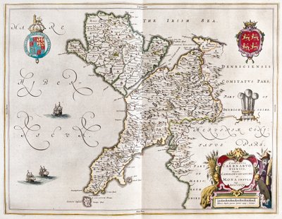 Carnarvonshire y Anglesey, en "Theatrum Orbis Terrarum, sive Atlas Novus" de Willem Blaeu, Amsterdam. de Willem Blaeu