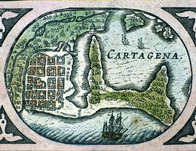 Cartagena en Colombia del Atlas de W. Blaeu de Willem Blaeu