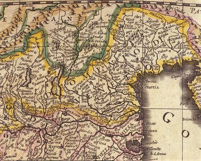 Mapa de la región de la Venecia, Italia. Atlas de William Blaeu (1571 - 1638) de Willem Blaeu