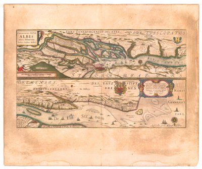 Celeberrimi Fluvii Albis nova delineatio (El famosísimo río Elba recién delineado.) de Willem Blaeu