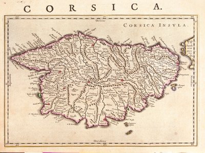 Isla de Córcega, "Theatrum Orbis Terrarum, sive Atlas Novus" de Willem Blaeu, Amsterdam de Willem Blaeu