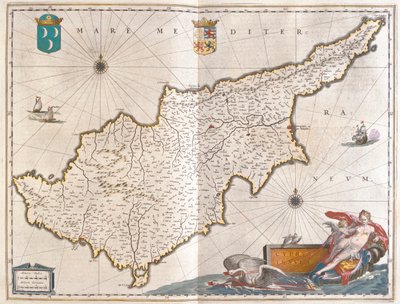 Chipre, en "Theatrum Orbis Terrarum, sive Atlas Novus" de Willem Blaeu, Amsterdam de Willem Blaeu
