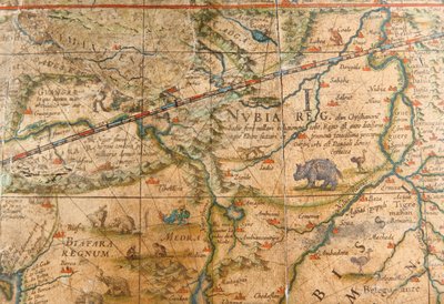 Detalle de África de un globo terráqueo 1645/48 de Willem Blaeu