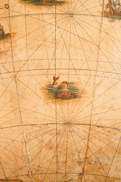 (detalle) de un monstruo marino de un globo terráqueo, 1645/48 de Willem Blaeu