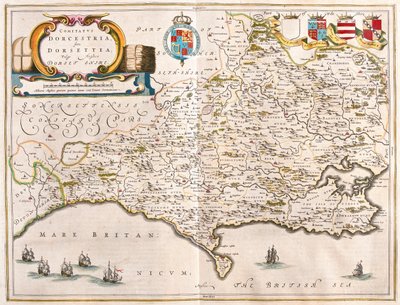 Dorchester (Dorset), en "Theatrum Orbis Terrarum, sive Atlas Novus" de Willem Blaeu, Amsterdam de Willem Blaeu