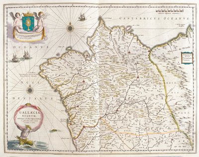Galicia España, en "Theatrum Orbis Terrarum, sive Atlas Novus" de Willem Blaeu, Amsterdam de Willem Blaeu